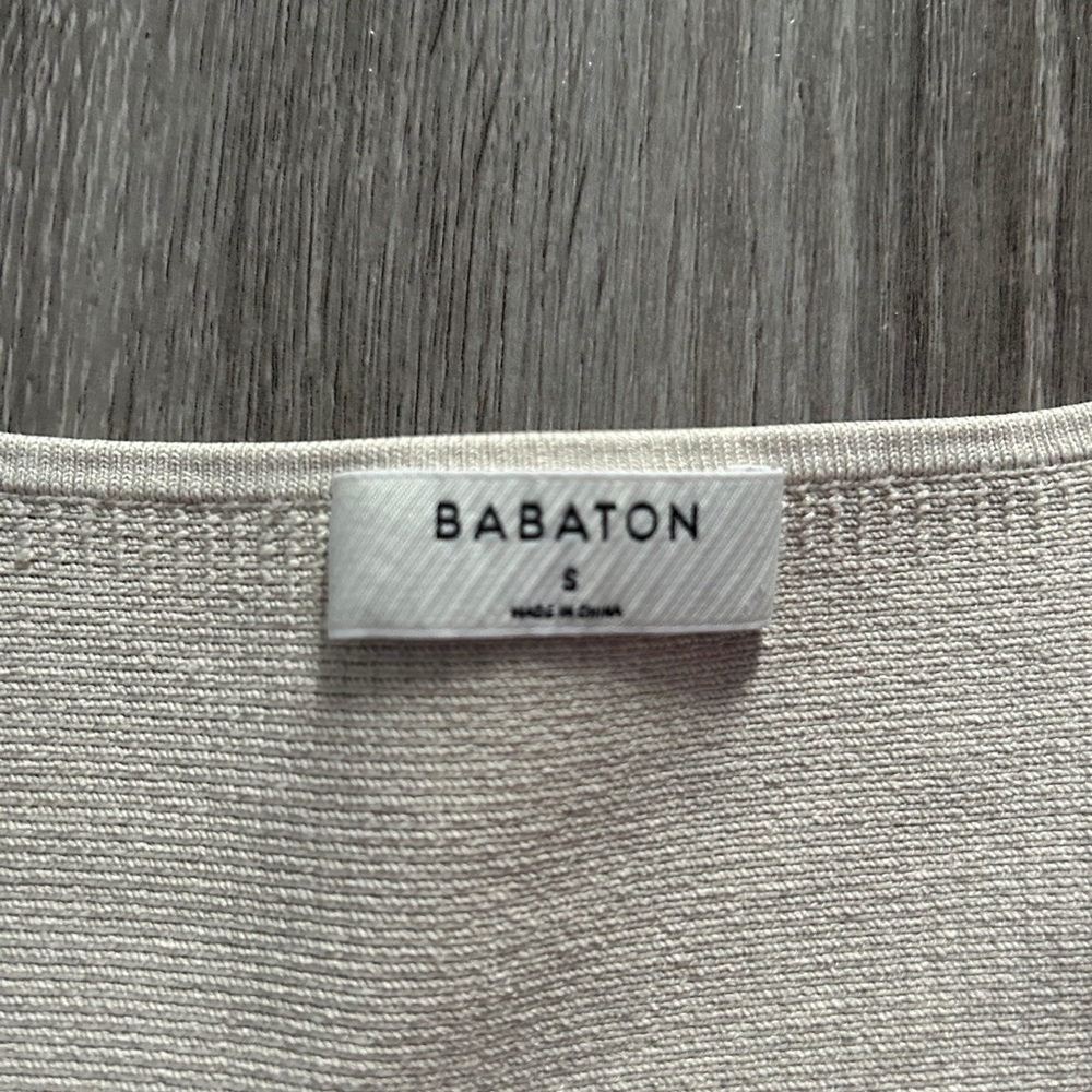 Babaton Cream Ribbed Knit Sleeveless Top
